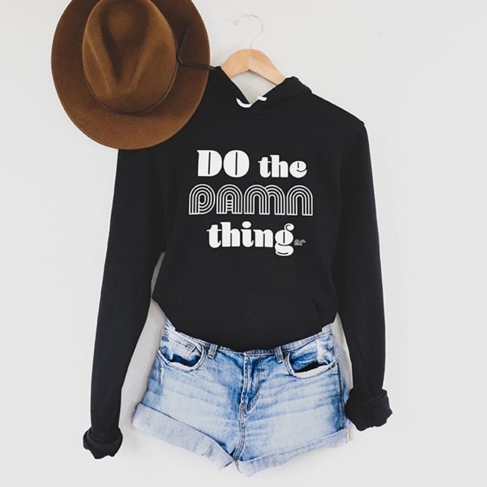 Cozy Comfy Do the Damn Thing Eco-friendly Black Hoodie Sweatshirt